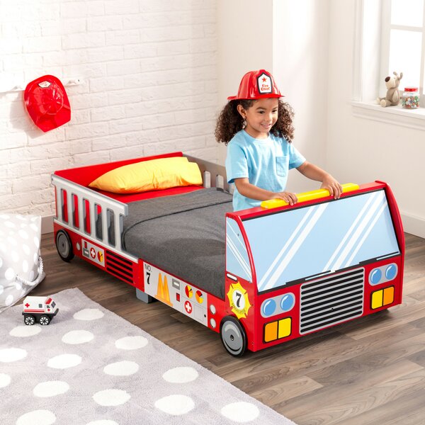 KidKraft Firefighter Kids Toddler Bed Reviews Wayfair   Firefighter Kids Toddler Bed 